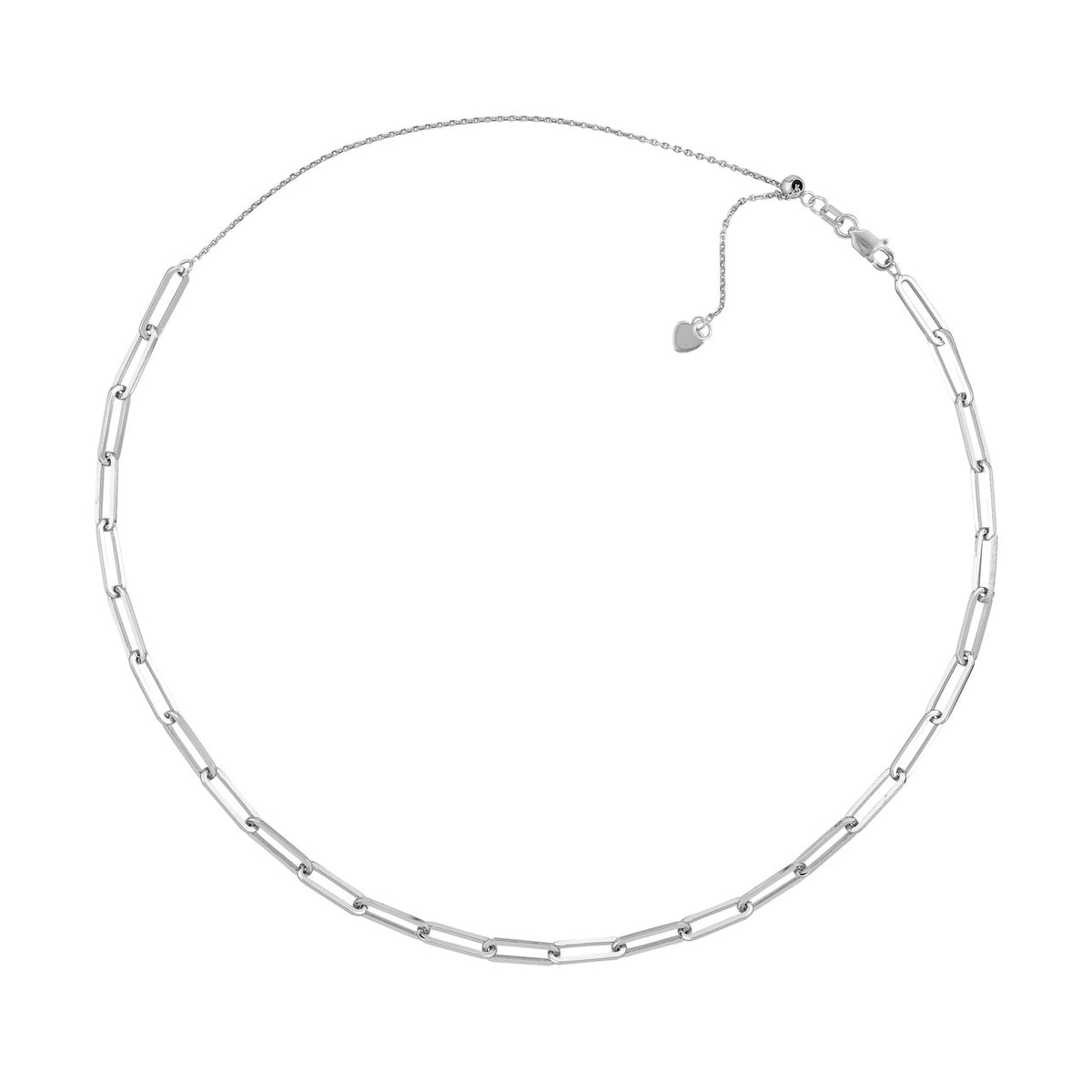 Sterling Silver Paper Clip Choker Necklace
