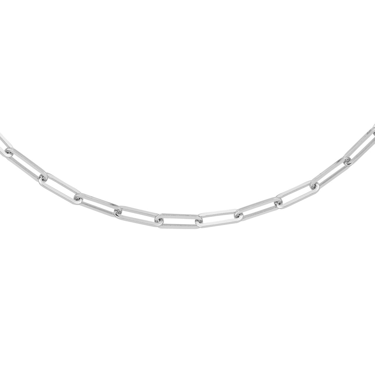 Sterling Silver Paper Clip Choker Necklace