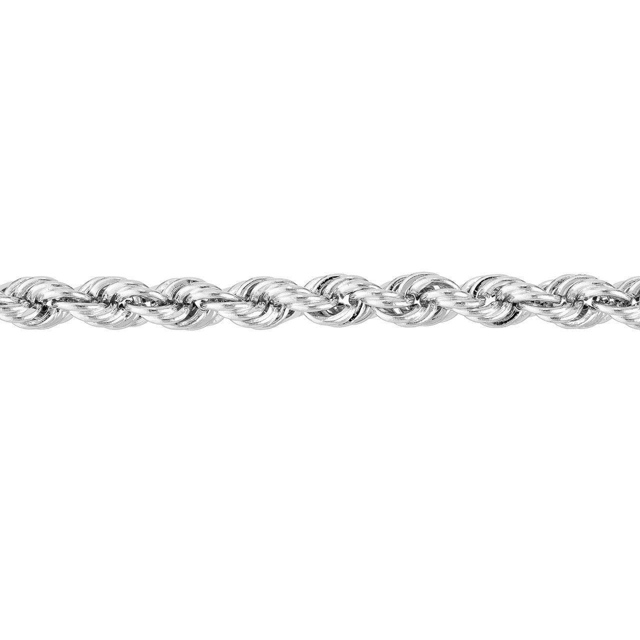 14k White Gold Rope Chain Bracelet 2.9 mm