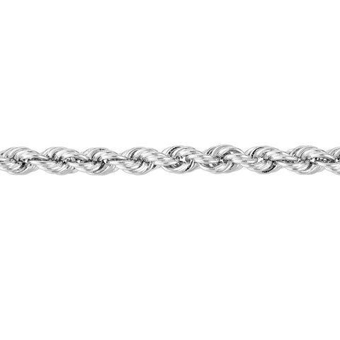 14k White Gold Rope Chain Bracelet 2.9 mm