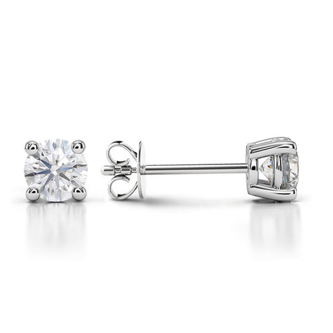 3 ctw Lab Grown Round Diamond Certified Stud Earrings white gold
