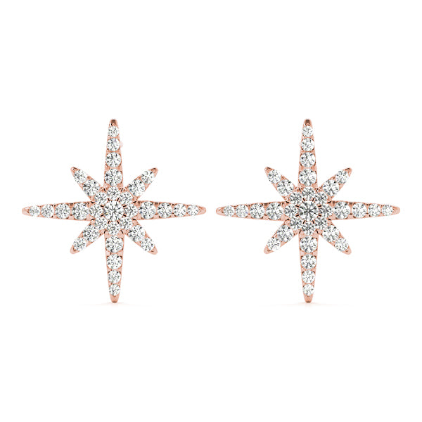1/2 ctw Round Lab Grown Diamond Star Fashion Earrings rose gold
