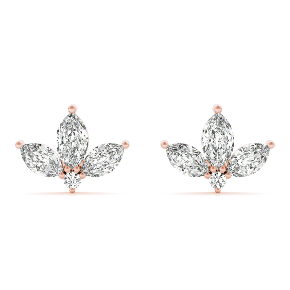 1/2 ctw Marquise Lab Grown Diamond Three-Stone Fashion Earrings rose gold