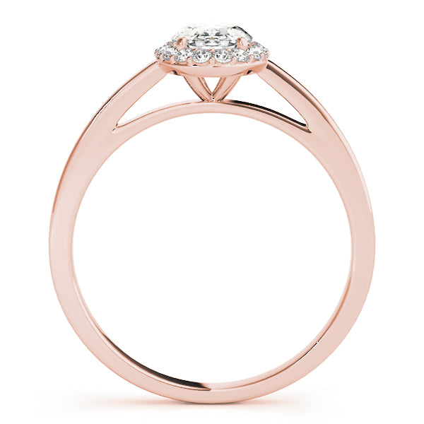 2 1/5 ctw Oval Lab Grown Diamond Classic Pave Solitaire Engagement Ring with Halo in Rose Gold