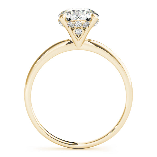 2.05 Ctw Oval Lab Grown Diamond Hidden Halo Engagement Ring in Yellow Gold