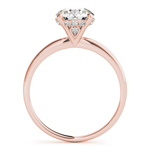 2.05 Ctw Oval Lab Grown Diamond Hidden Halo Engagement Ring in Rose Gold