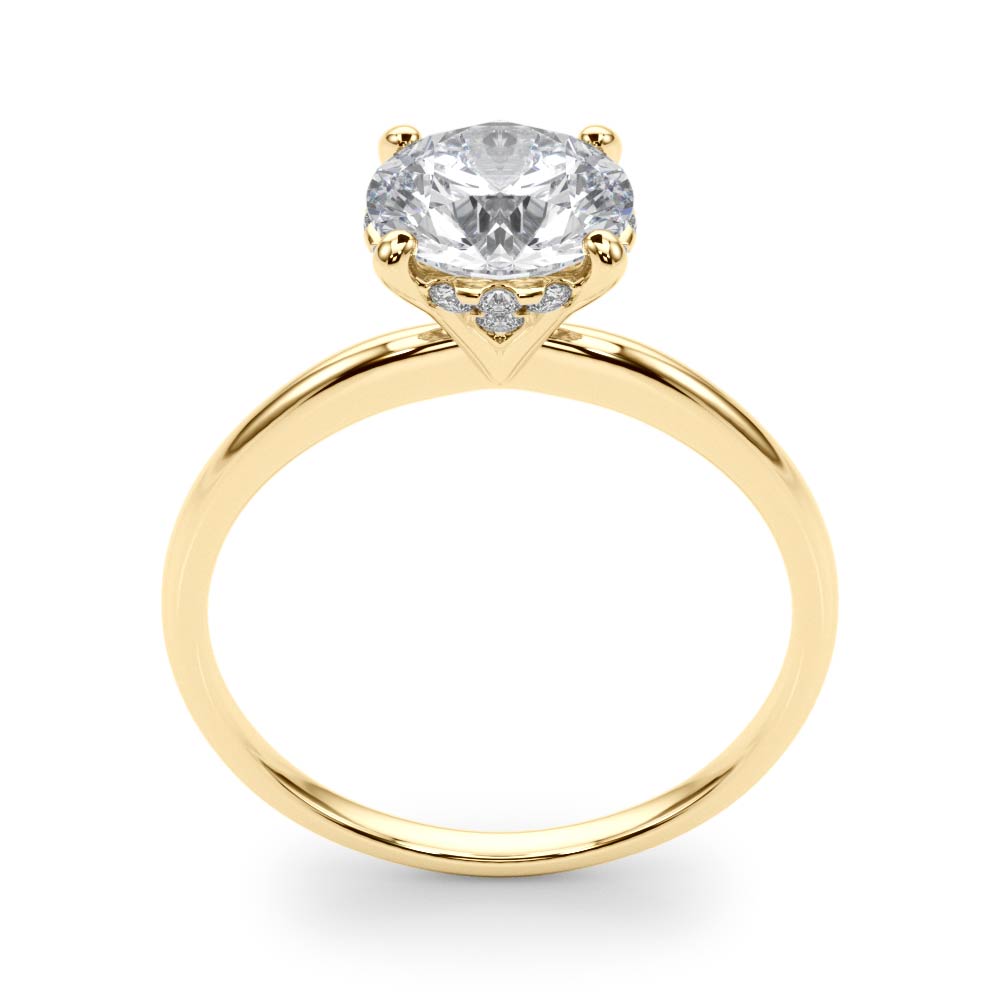 2.05 Ctw Oval Lab Grown Diamond Hidden Halo Engagement Ring in Yellow Gold