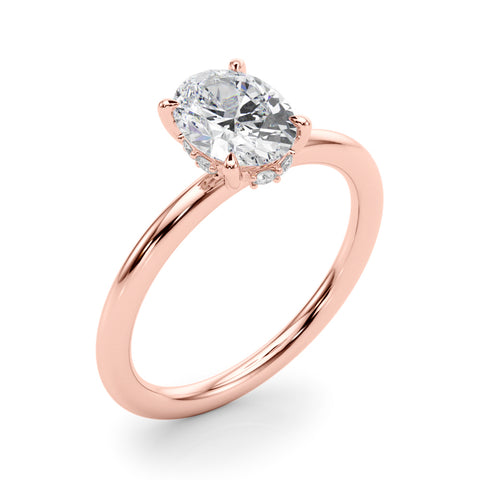 2 5/8 ctw Oval Lab Grown Diamond Hidden Halo Engagement Ring in rose gold