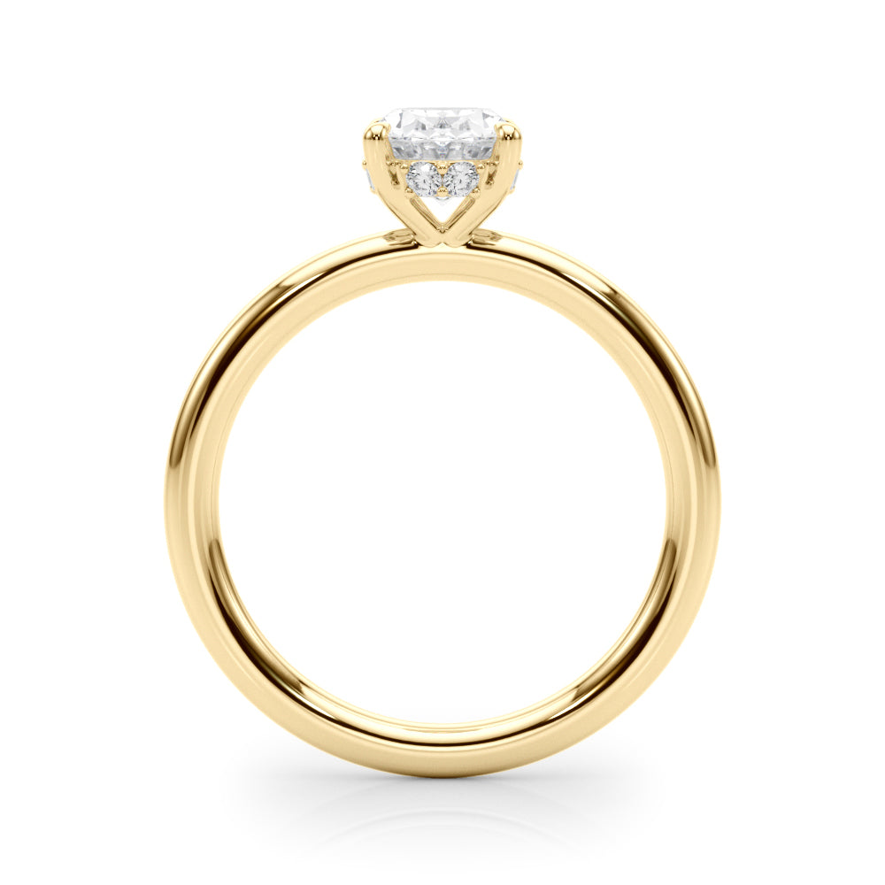 2 5/8 ctw Oval Lab Grown Diamond Hidden Halo Engagement Ring in yellow gold