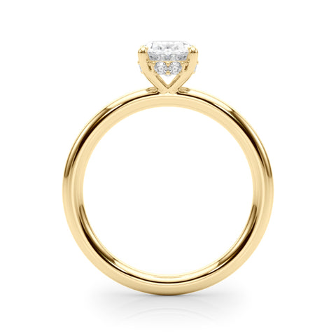 2 5/8 ctw Oval Lab Grown Diamond Hidden Halo Engagement Ring in yellow gold
