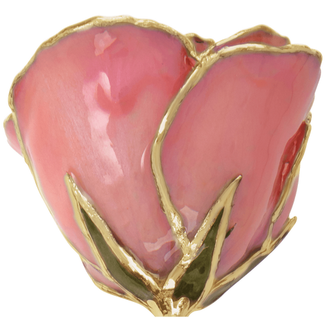 24K Solid Gold Rose- Pink Pearl