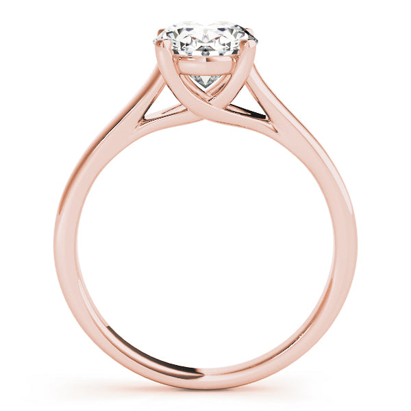 2 ctw Oval Lab Grown Diamond Wide Band Solitaire Engagement Ring in Rose Gold
