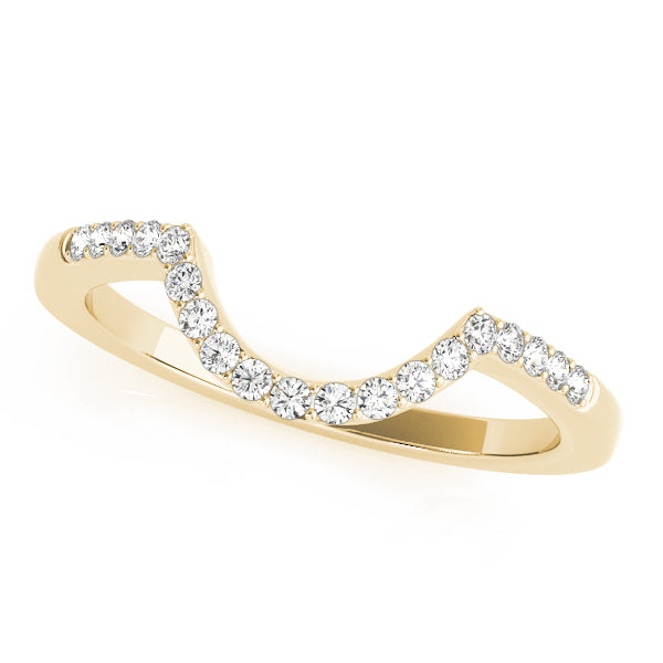 1/6 ctw Diamond Curved Wedding Band yellow gold