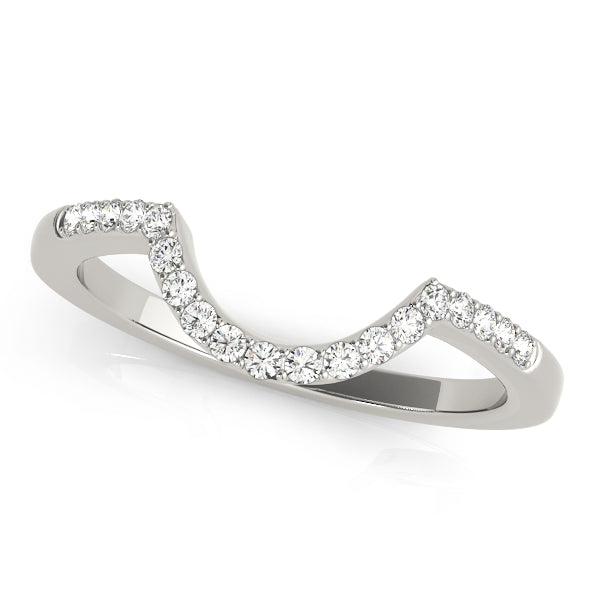 1/6 ctw Diamond Curved Wedding Band white gold