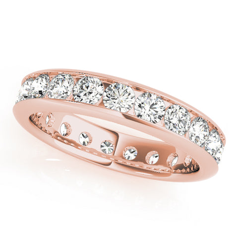 1 ctw Round Lab Grown Diamond Channel Set Eternity Band rose gold