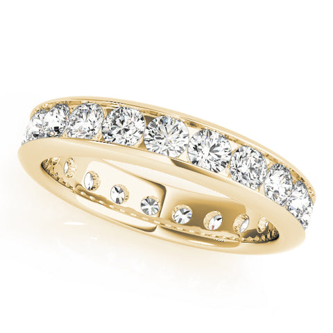 1 ctw Round Lab Grown Diamond Channel Set Eternity Band yellow gold