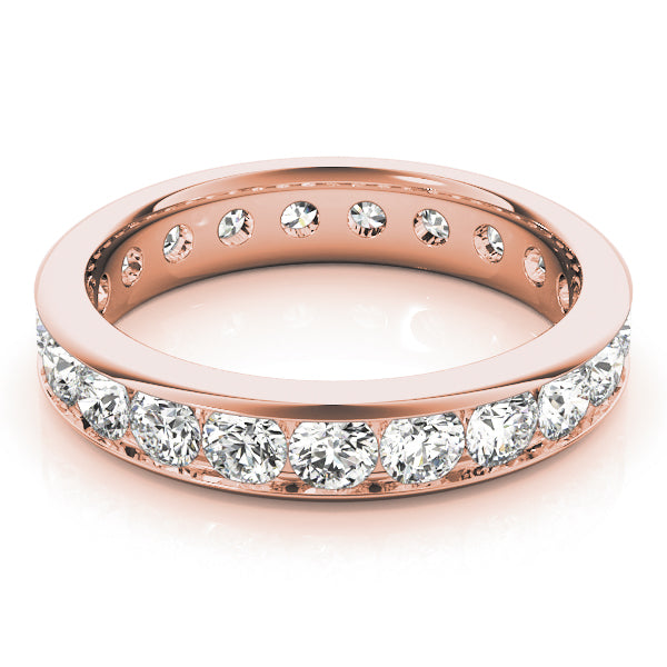 1 ctw Round Lab Grown Diamond Channel Set Eternity Band rose gold