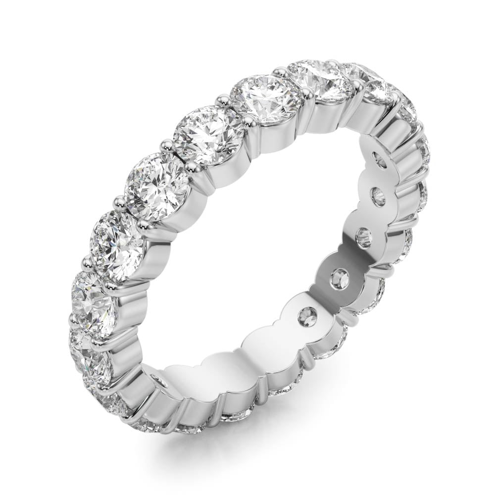 2 ctw Round Lab Grown Diamond Eternity Band - 2.5 mm Width in White Gold