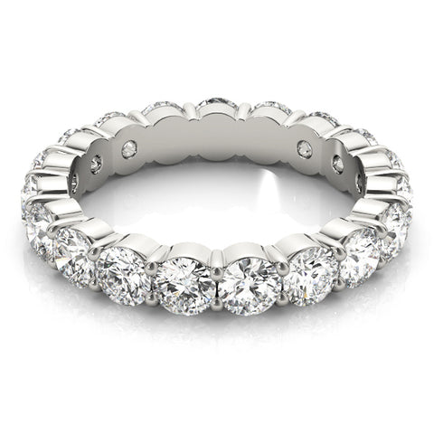 2 ctw Round Lab Grown Diamond Eternity Band - 2.5 mm Width in White Gold