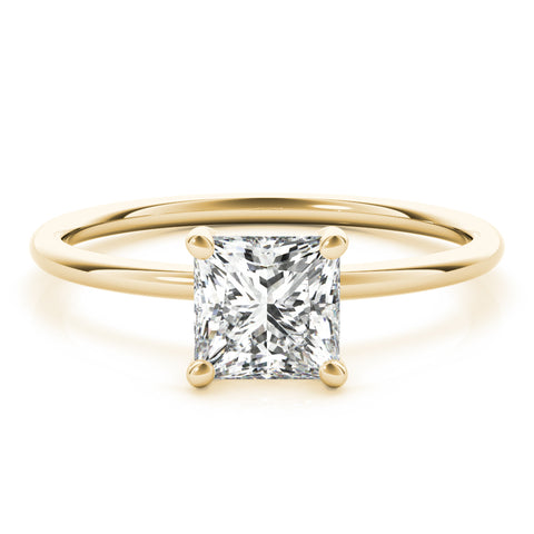 2 ctw Princess Lab Grown Certified Diamond Solitaire Engagement Ring yellow gold