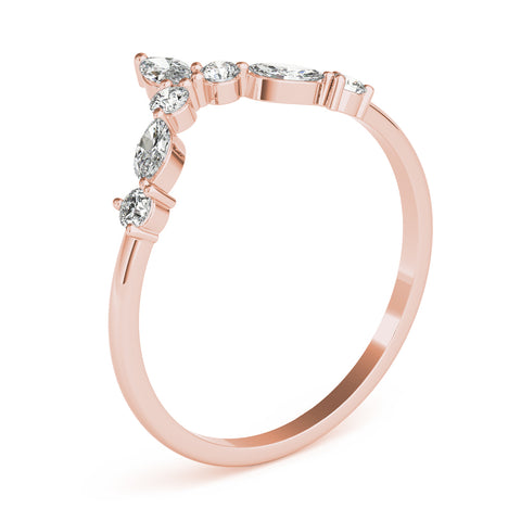 Contour Marquise and Round Diamond Wedding Band rose gold