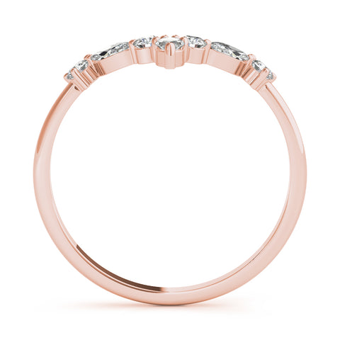 Contour Marquise and Round Diamond Wedding Band rose gold