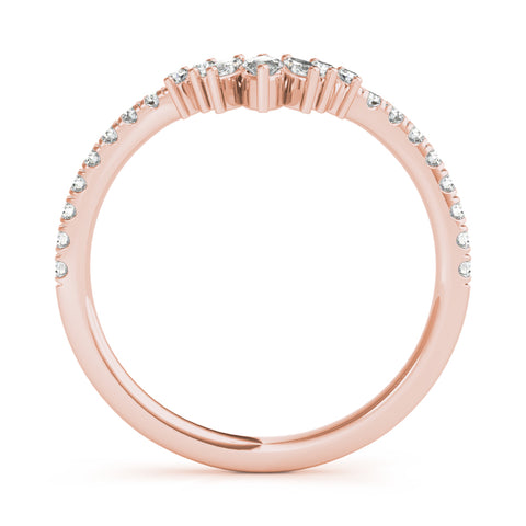 Marquise and Round Diamond Contour Band rose gold