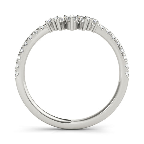 Marquise and Round Diamond Contour Band white gold