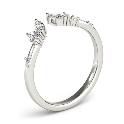 Open Marquise and Round Diamond Ring white gold