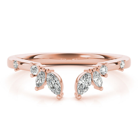 Open Marquise and Round Diamond Ring rose gold