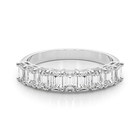 1 1/4 ctw Petite Shared Prong Emerald Diamond Ring white gold