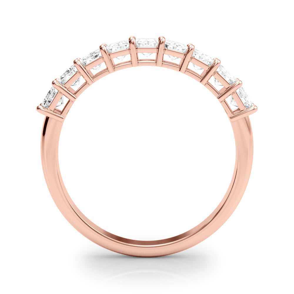 1 1/4 ctw Petite Shared Prong Emerald Diamond Ring rose gold