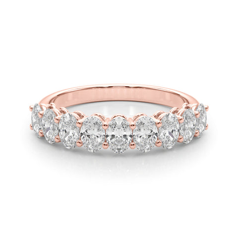 1 1/16 ctw Petite Shared Prong Oval Diamond Ring rose gold