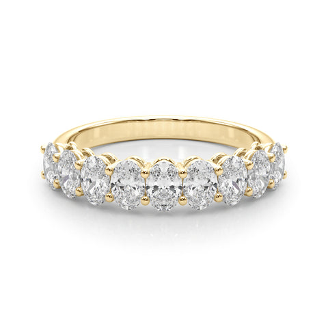 1 1/16 ctw Petite Shared Prong Oval Diamond Ring yellow gold