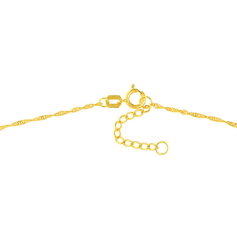 14k Yellow Gold Dolphin Trio Adjustable Anklet