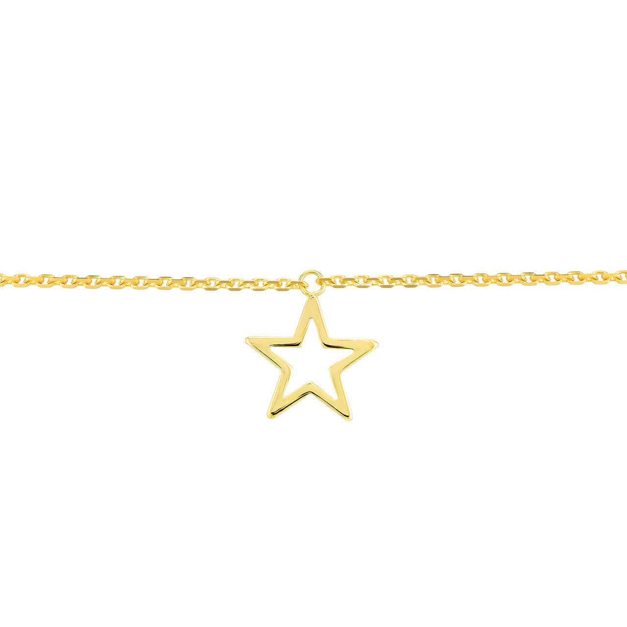 Triple Star Adjustable Anklet 14k Yellow Gold