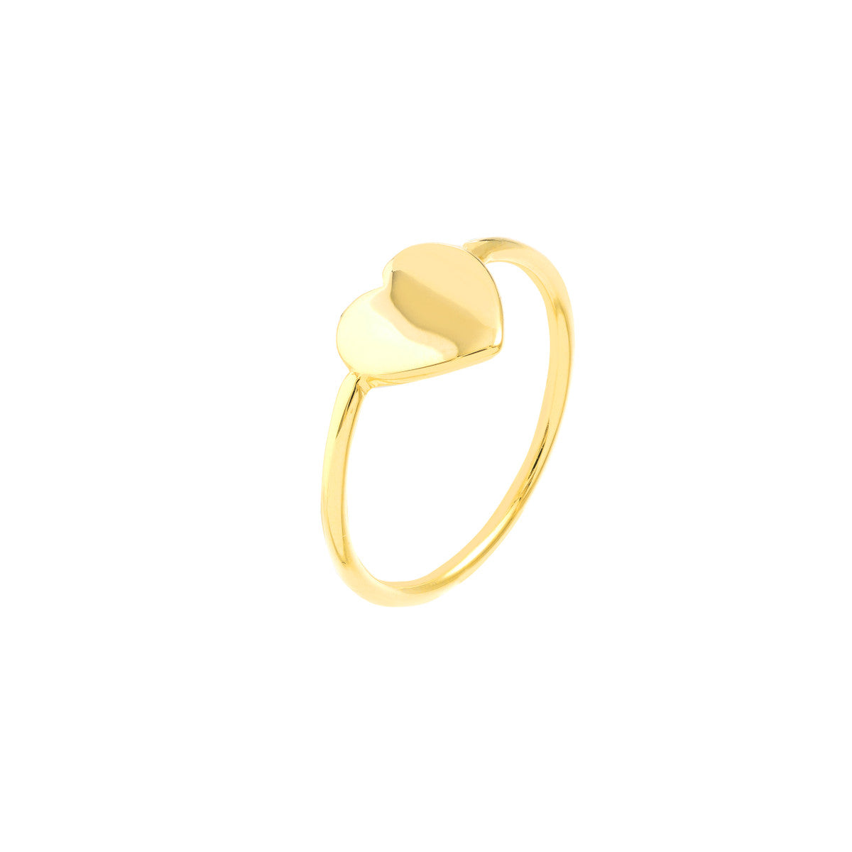 14k Yellow Gold Heart Stackable Ring
