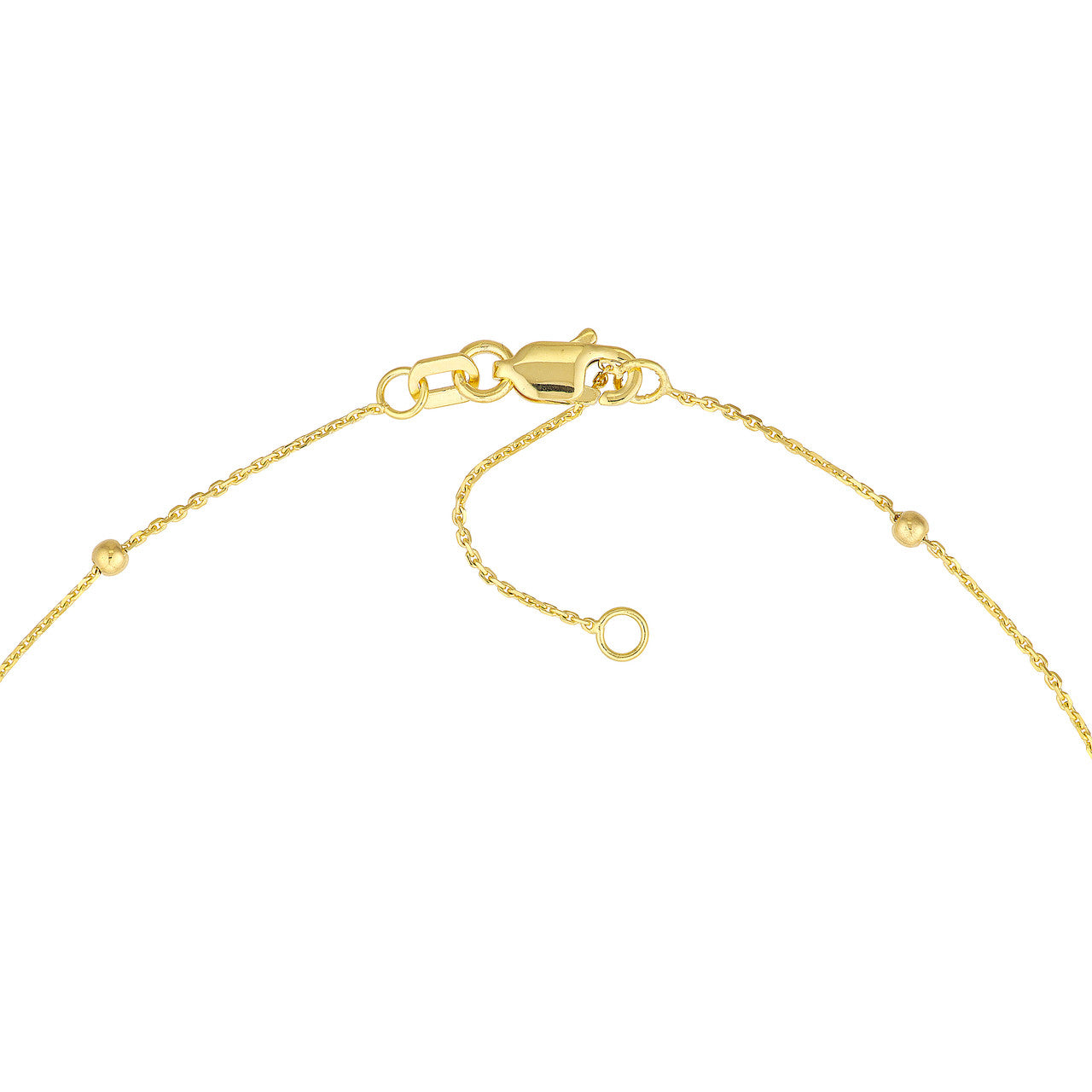 14k Yellow Gold Bead Station Anklet
