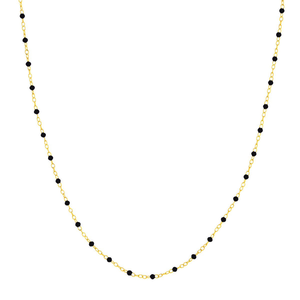 Black Enamel Bead Piatto Necklace
