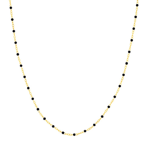 Black Enamel Bead Piatto Necklace