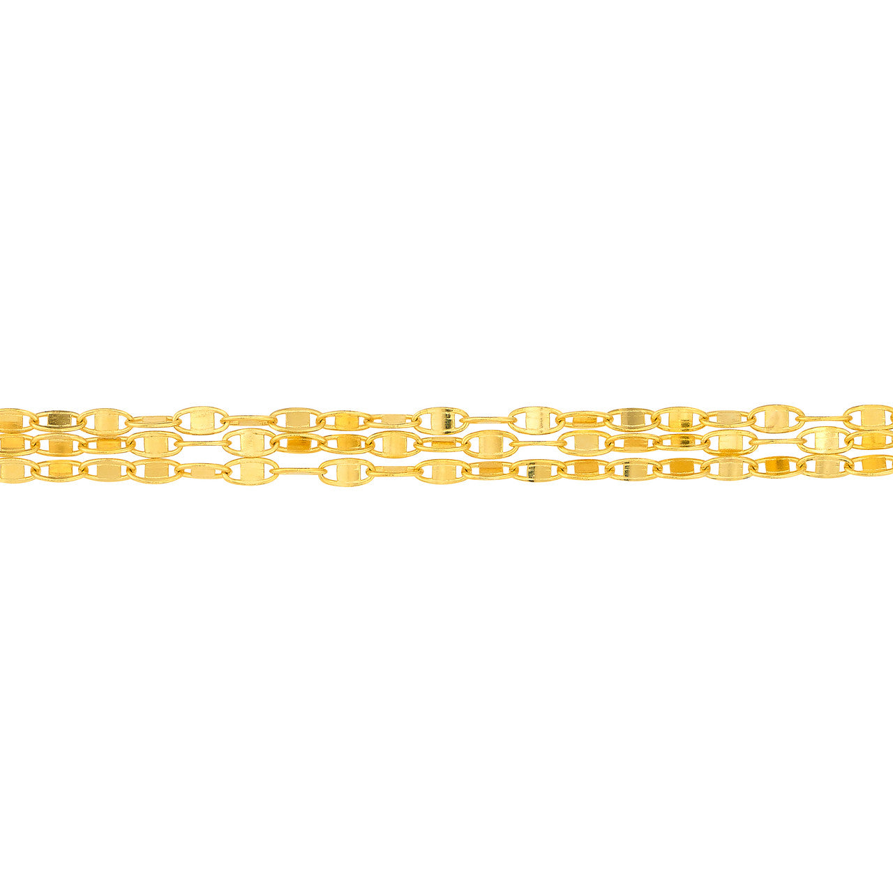 Triple Twist Mariner Layered Anklet yellow gold