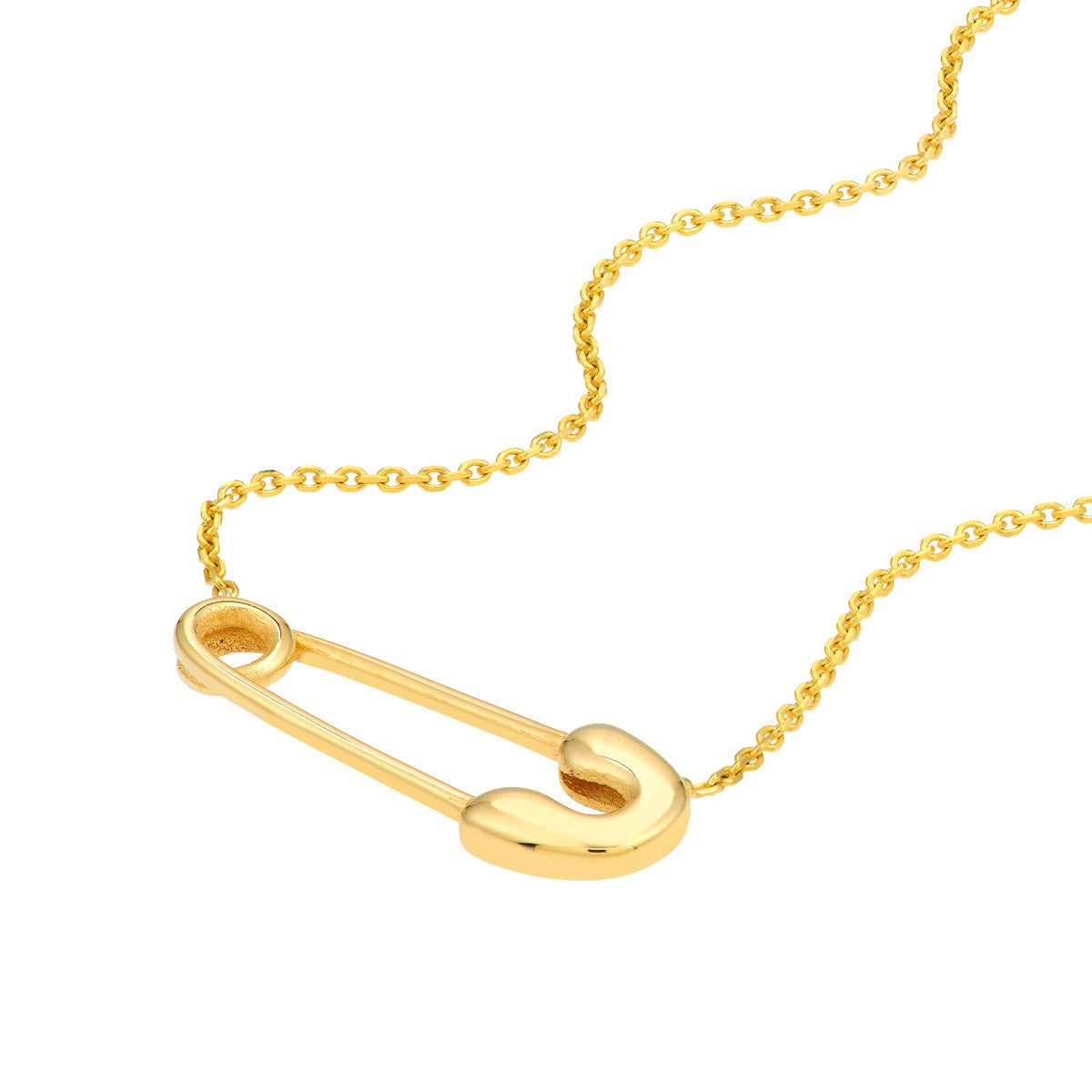 14k Yellow Gold Safety Pin Bracelet