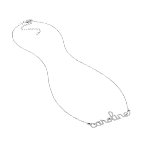 Personalized Script Name Necklace in 14k White Gold