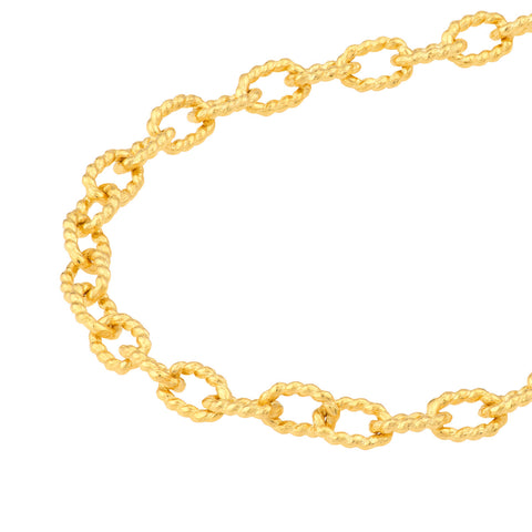 14k Yellow Gold Twisted Forzentina Chain Necklace