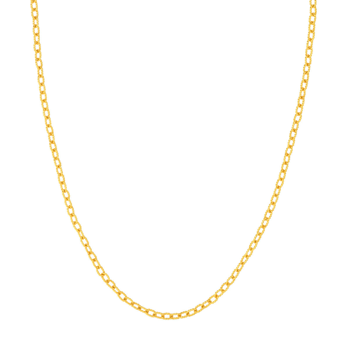 14k Yellow Gold Twisted Forzentina Chain Necklace