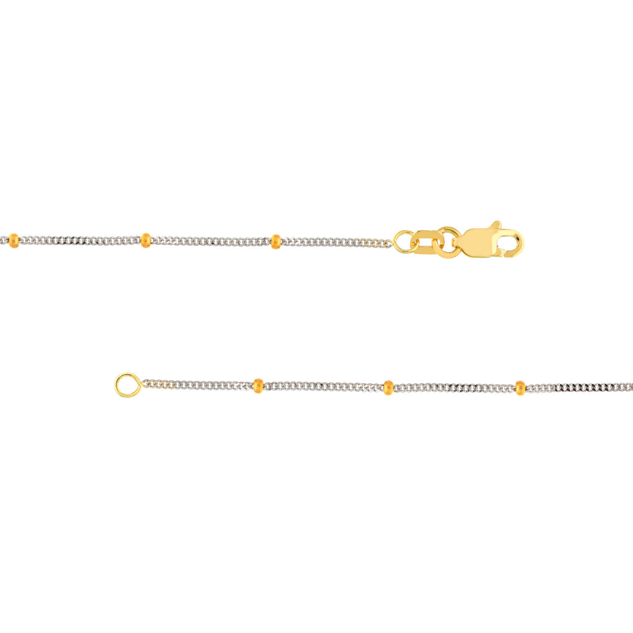 Two-Tone Saturn Curb Chain with Lobster Lock