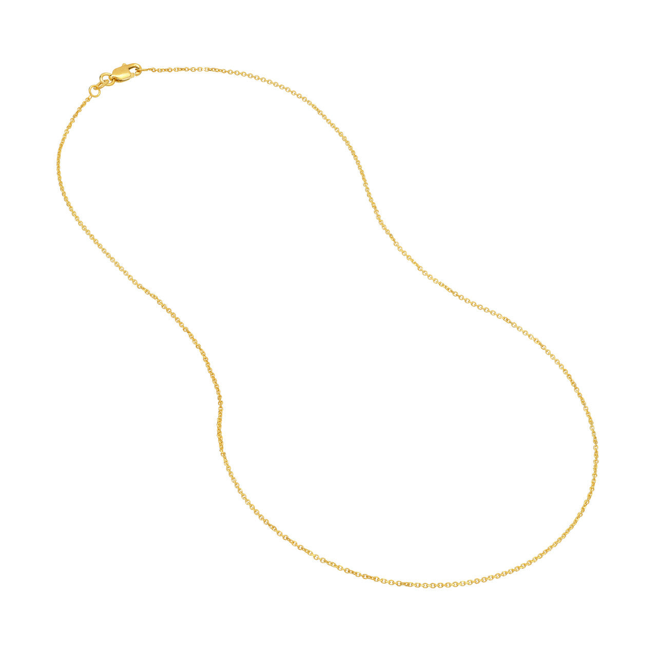 14k Yellow Gold Diamond Cut Cable Chain