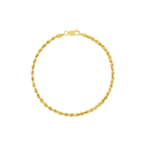 Light Rope Chain Bracelet in Yellow Gold