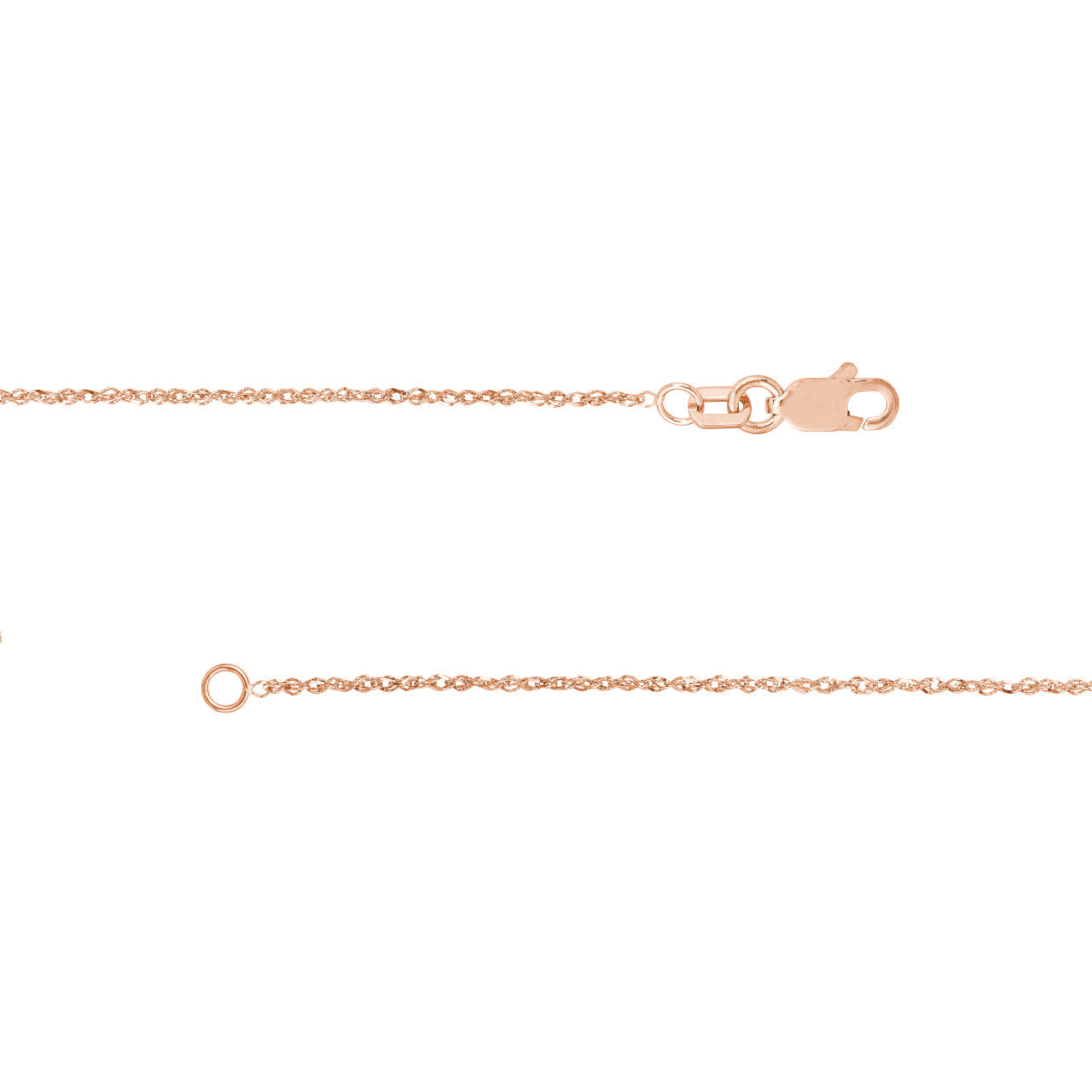 14k Rose Gold Singapore Chain with Lobster Lock