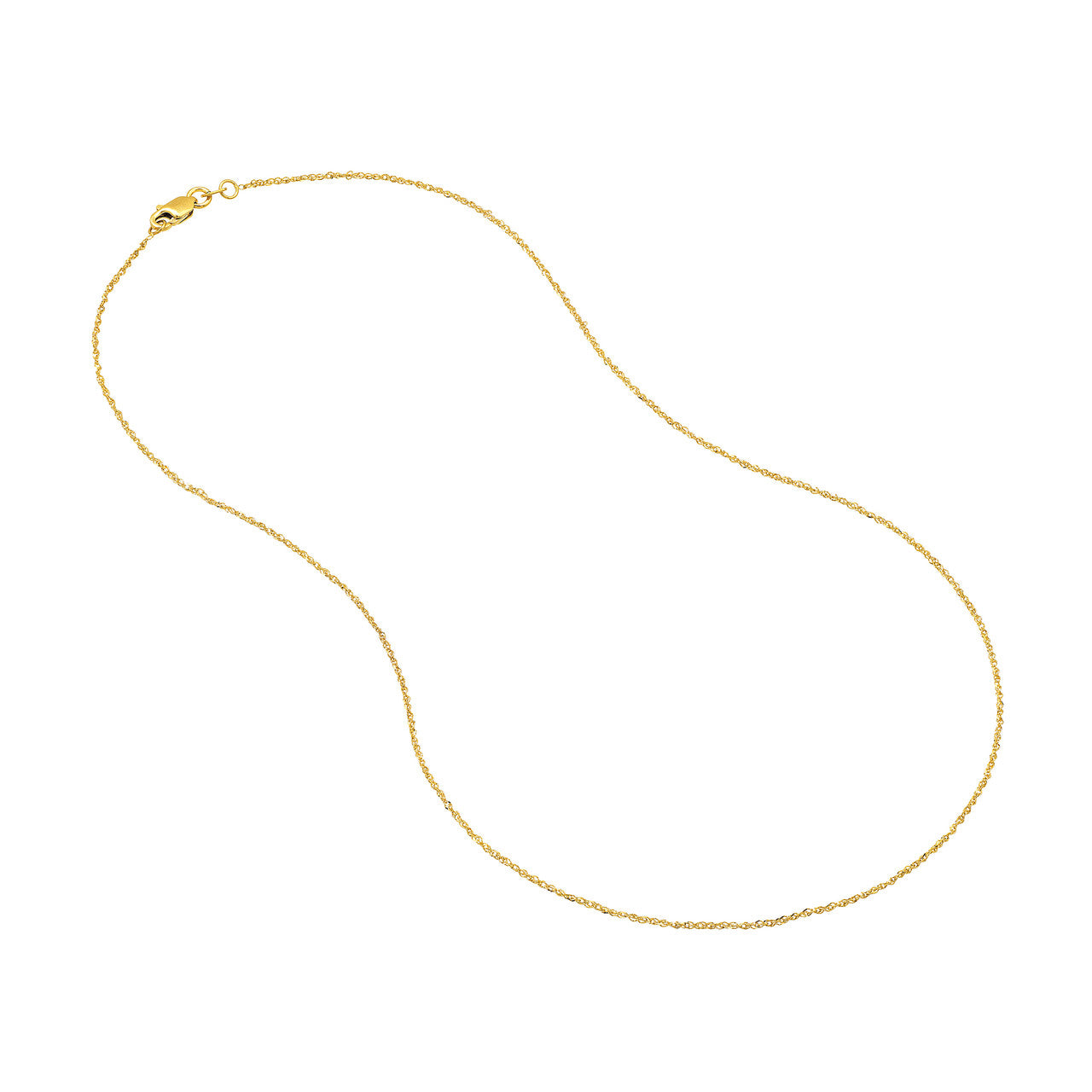 14k Yellow Gold Singapore Chain with Lobster Lock
